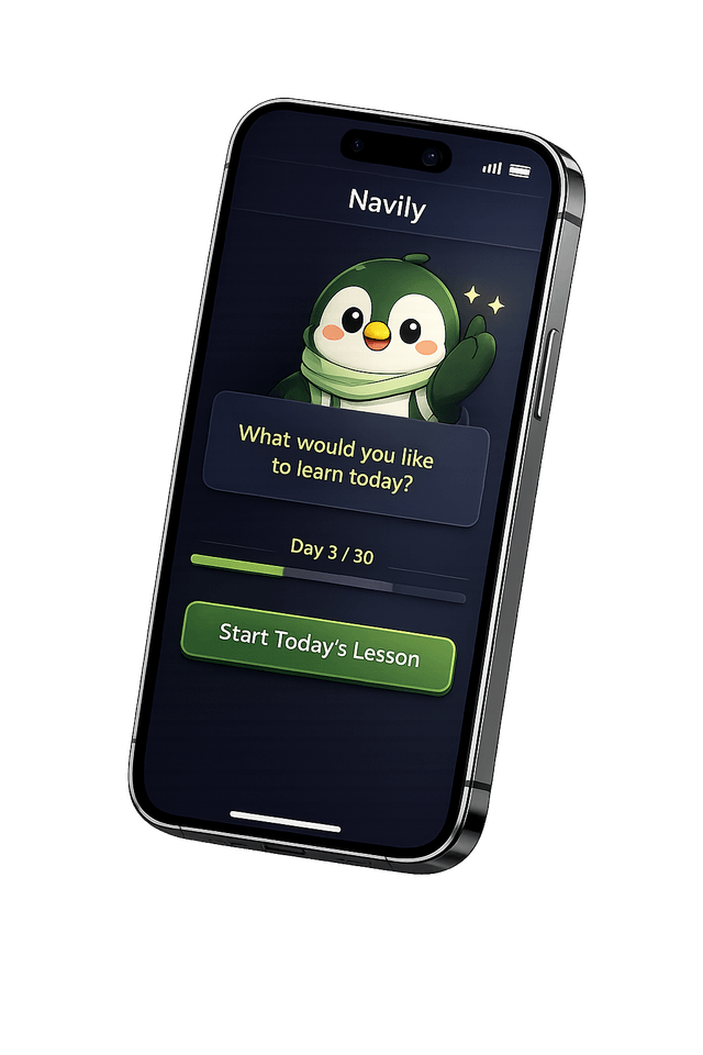Navily iPhone版の学習ダッシュボード画面プレビュー